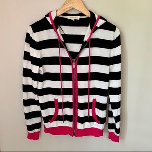 Two by Vince Camuto Zip Up Sweater black/white